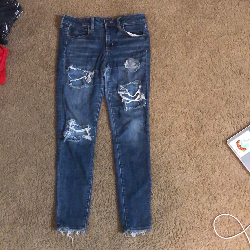 Ripped Blue Skinny Jeans